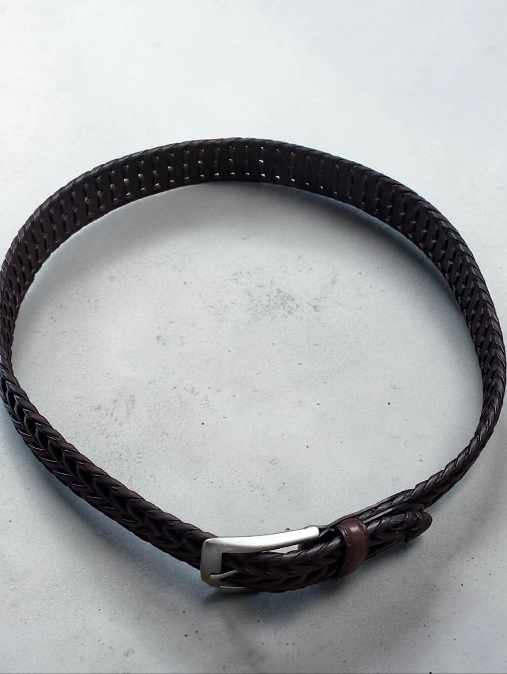 Roundtree & Yorke Woven Brown Leather Belt Classic Braided Design/Dillard's. 34.